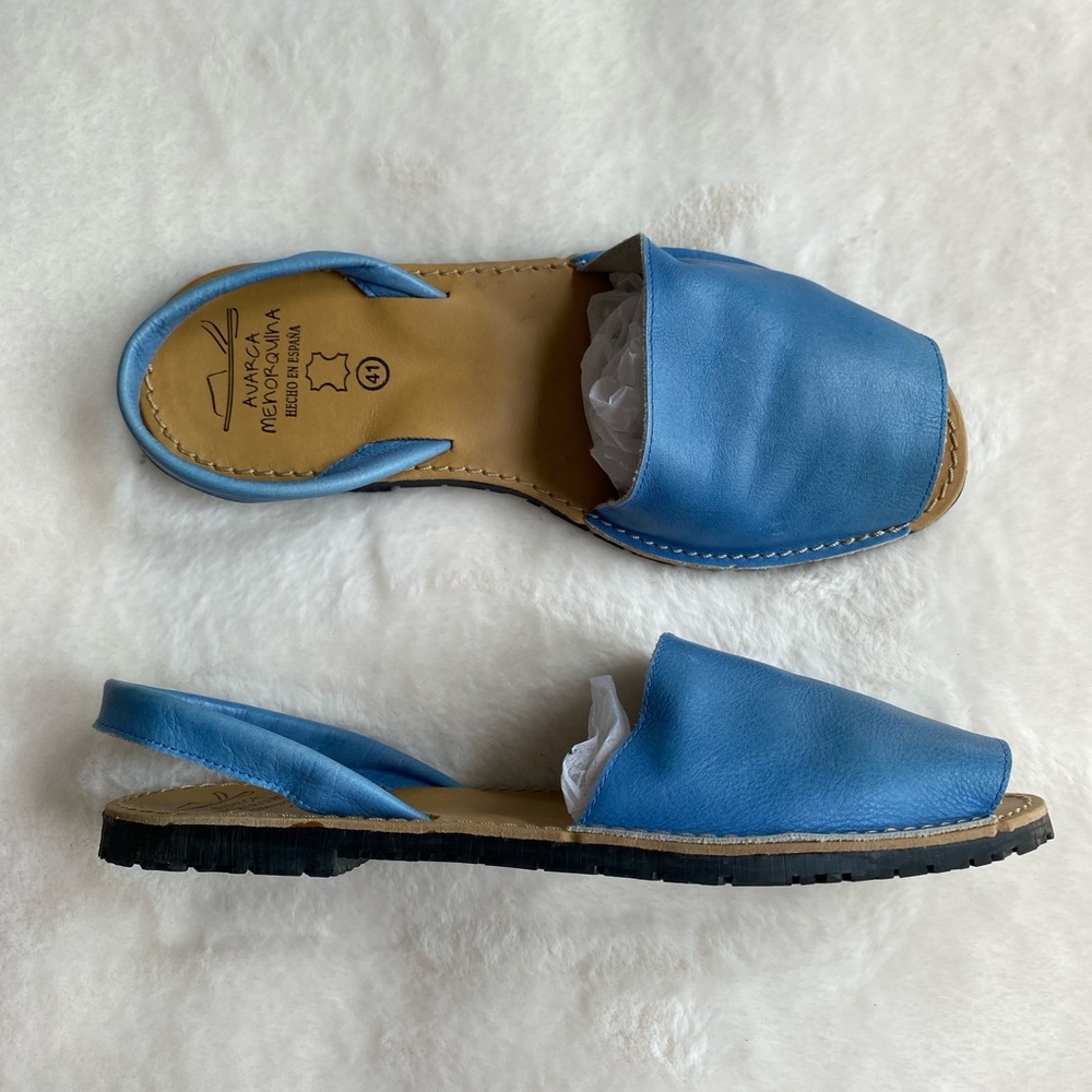 Avarca menorquinas blue leather sandals | shoes | summer | size 41